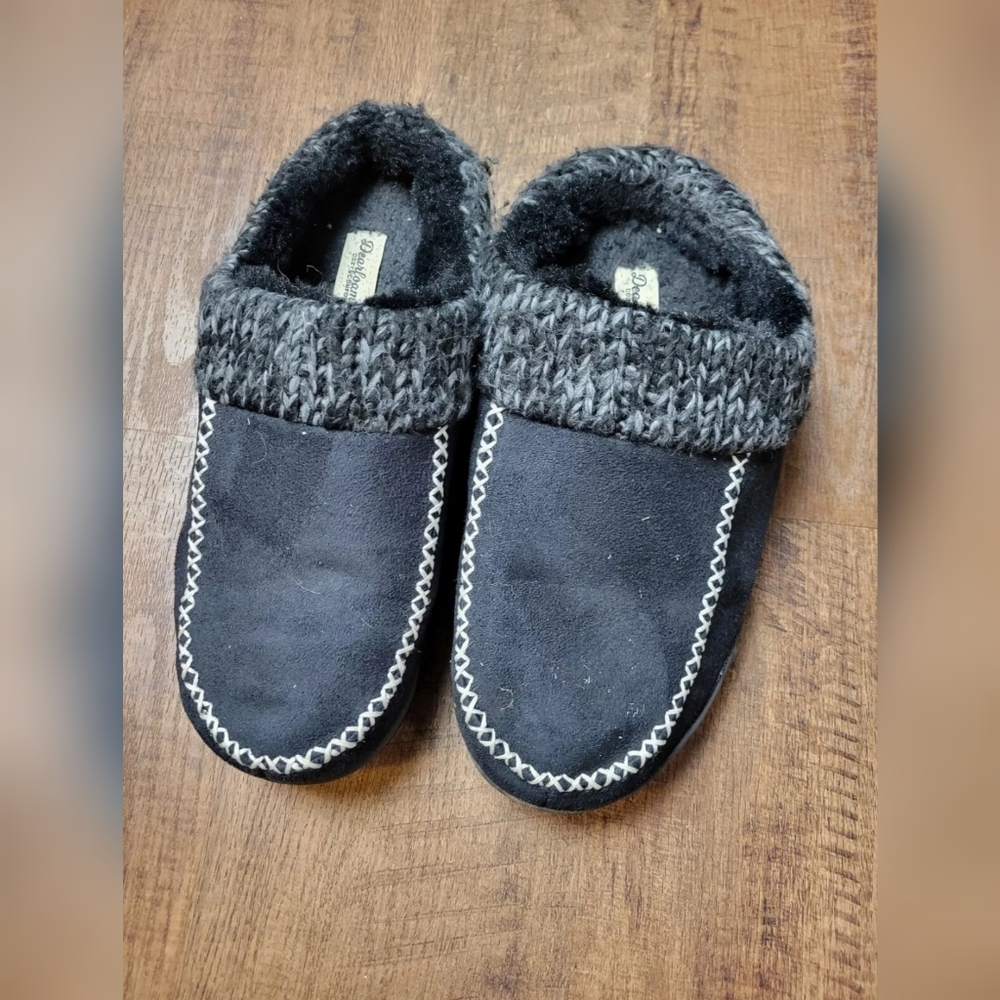 Dearfoams contrast stitch slippers